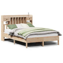 vidaXL tömör fenyőfa könyvespolcos ágy matrac nélkül 135 x 190 cm