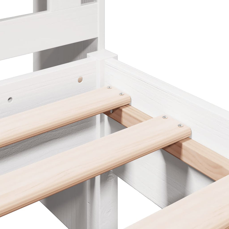 vidaXL fehér tömör fenyőfa könyvespolcos ágy matrac nélkül 90 x 190 cm