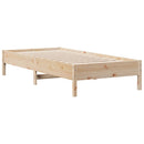 vidaXL tömör fenyőfa könyvespolcos ágy matrac nélkül 75 x 190 cm