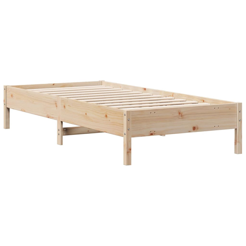 vidaXL tömör fenyőfa könyvespolcos ágy matrac nélkül 75 x 190 cm