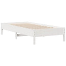 vidaXL fehér tömör fenyőfa könyvespolcos ágy matrac nélkül 75 x 190 cm