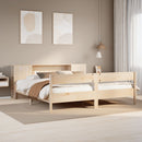 vidaXL tömör fenyőfa könyvespolcos ágy matrac nélkül 200 x 200 cm