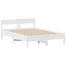 vidaXL fehér tömör fenyőfa könyvespolcos ágy matrac nélkül 150x200 cm
