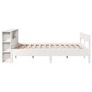 vidaXL fehér tömör fenyőfa könyvespolcos ágy matrac nélkül 140x190 cm