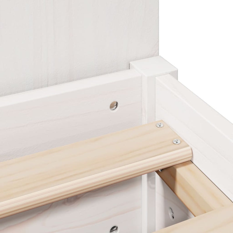 vidaXL fehér tömör fenyőfa könyvespolcos ágy matrac nélkül 135x190 cm