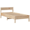 vidaXL tömör fenyőfa könyvespolcos ágy matrac nélkül 75 x 190 cm