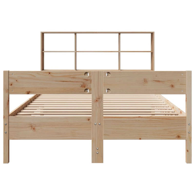 vidaXL tömör fenyőfa könyvespolcos ágy matrac nélkül 150 x 200 cm