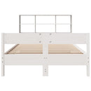 vidaXL fehér tömör fenyőfa könyvespolcos ágy matrac nélkül 140x190 cm