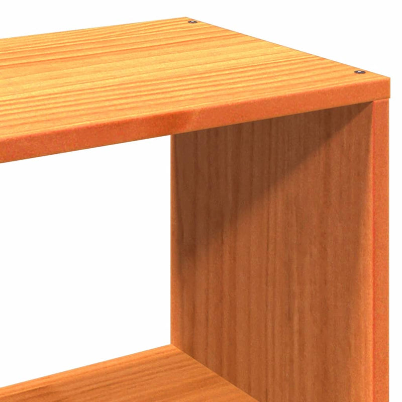 vidaXL barna tömör fenyőfa könyvespolcos ágy matrac nélkül 140 x 190cm