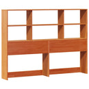 vidaXL barna tömör fenyőfa könyvespolcos ágy matrac nélkül 135 x 190cm