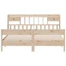 vidaXL tömör fenyőfa könyvespolcos ágy matrac nélkül 180 x 200 cm