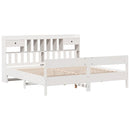 vidaXL fehér tömör fenyőfa könyvespolcos ágy matrac nélkül 180x200 cm