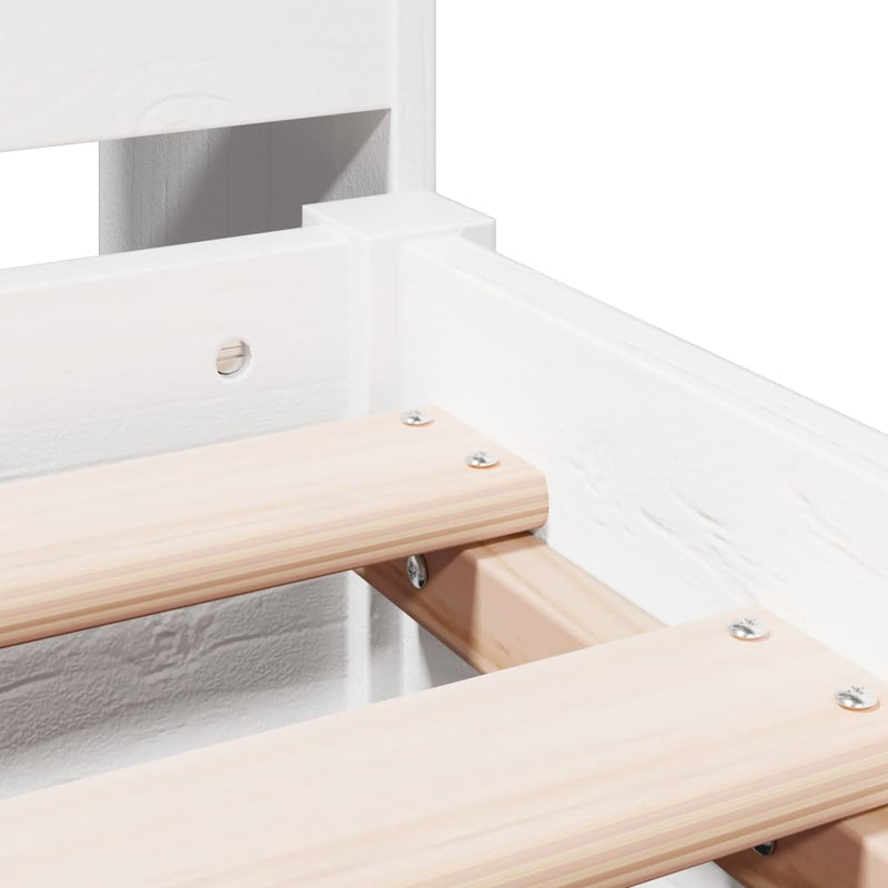 vidaXL fehér tömör fenyőfa könyvespolcos ágy matrac nélkül 180x200 cm