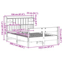 vidaXL barna tömör fenyőfa könyvespolcos ágy matrac nélkül 150 x 200cm
