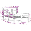 vidaXL fehér tömör fenyőfa könyvespolcos ágy matrac nélkül 140x200 cm
