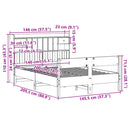 vidaXL barna tömör fenyőfa könyvespolcos ágy matrac nélkül 140 x 200cm