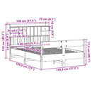 vidaXL tömör fenyőfa könyvespolcos ágy matrac nélkül 140 x 190 cm