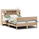 vidaXL tömör fenyőfa könyvespolcos ágy matrac nélkül 135 x 190 cm