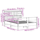 vidaXL barna tömör fenyőfa könyvespolcos ágy matrac nélkül 135 x 190cm