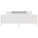 vidaXL fehér tömör fenyőfa könyvespolcos ágy matrac nélkül 200x200 cm