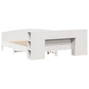 vidaXL fehér tömör fenyőfa könyvespolcos ágy matrac nélkül 200x200 cm