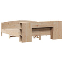 vidaXL tömör fenyőfa könyvespolcos ágy matrac nélkül 180 x 200 cm