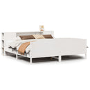 vidaXL fehér tömör fenyőfa könyvespolcos ágy matrac nélkül 180x200 cm