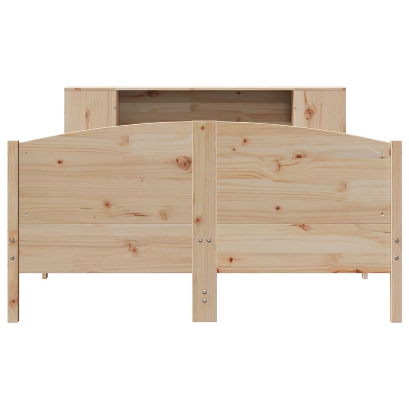 vidaXL tömör fenyőfa könyvespolcos ágy matrac nélkül 140 x 200 cm