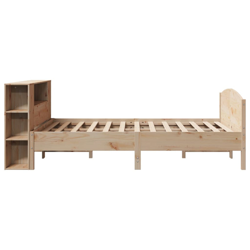 vidaXL tömör fenyőfa könyvespolcos ágy matrac nélkül 140 x 200 cm