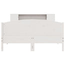 vidaXL fehér tömör fenyőfa könyvespolcos ágy matrac nélkül 120x200 cm