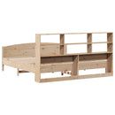 vidaXL tömör fenyőfa könyvespolcos ágy matrac nélkül 180 x 200 cm