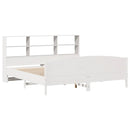 vidaXL fehér tömör fenyőfa könyvespolcos ágy matrac nélkül 180x200 cm
