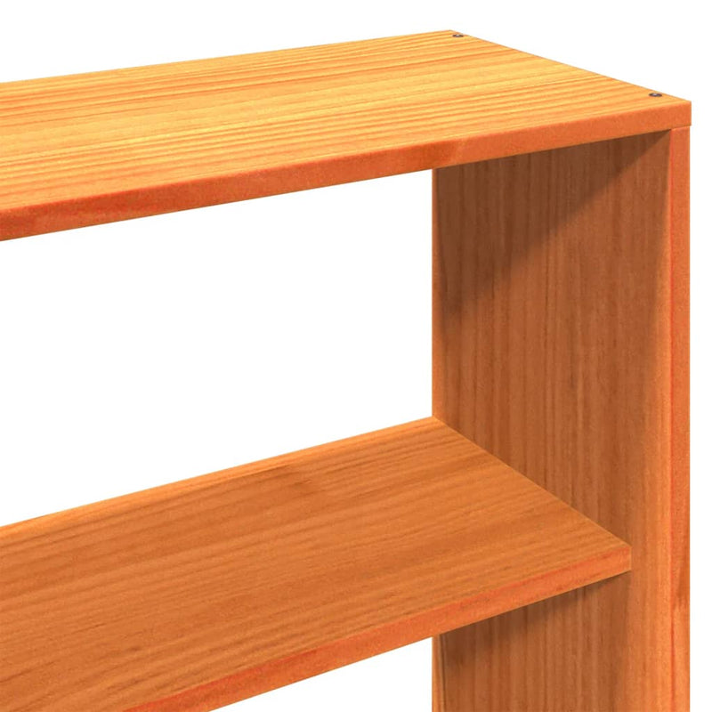 vidaXL barna tömör fenyőfa könyvespolcos ágy matrac nélkül 180 x 200cm