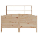 vidaXL tömör fenyőfa könyvespolcos ágy matrac nélkül 160 x 200 cm