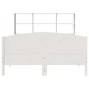 vidaXL fehér tömör fenyőfa könyvespolcos ágy matrac nélkül 140x200 cm