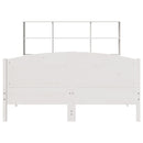 vidaXL fehér tömör fenyőfa könyvespolcos ágy matrac nélkül 140x190 cm