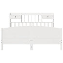 vidaXL fehér tömör fenyőfa könyvespolcos ágy matrac nélkül 180x200 cm