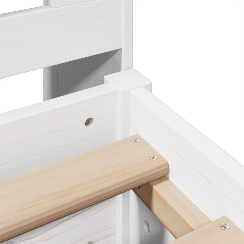 vidaXL fehér tömör fenyőfa könyvespolcos ágy matrac nélkül 180x200 cm