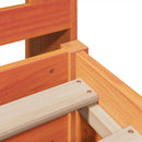 vidaXL barna tömör fenyőfa könyvespolcos ágy matrac nélkül 180 x 200cm