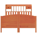 vidaXL barna tömör fenyőfa könyvespolcos ágy matrac nélkül 160 x 200cm