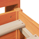 vidaXL barna tömör fenyőfa könyvespolcos ágy matrac nélkül 160 x 200cm