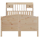 vidaXL tömör fenyőfa könyvespolcos ágy matrac nélkül 135 x 190 cm