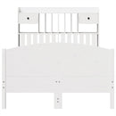 vidaXL fehér tömör fenyőfa könyvespolcos ágy matrac nélkül 135x190 cm