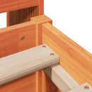 vidaXL barna tömör fenyőfa könyvespolcos ágy matrac nélkül 135 x 190cm