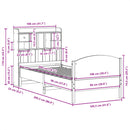 vidaXL barna tömör fenyőfa könyvespolcos ágy matrac nélkül 100 x 200cm