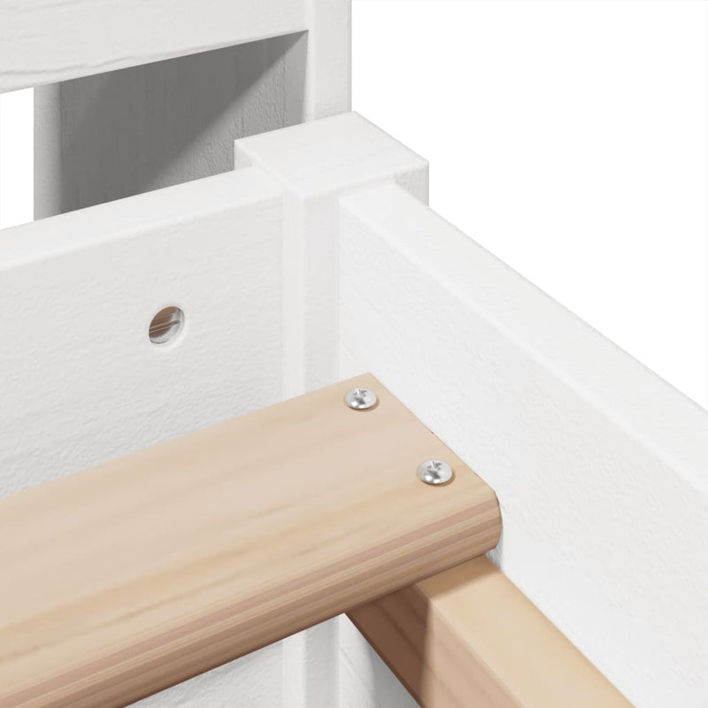 vidaXL fehér tömör fenyőfa könyvespolcos ágy matrac nélkül 90 x 200 cm