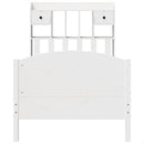 vidaXL fehér tömör fenyőfa könyvespolcos ágy matrac nélkül 75 x 190 cm