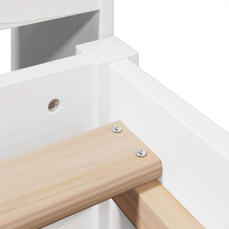 vidaXL fehér tömör fenyőfa könyvespolcos ágy matrac nélkül 75 x 190 cm