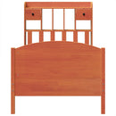 vidaXL barna tömör fenyőfa könyvespolcos ágy matrac nélkül 75 x 190 cm