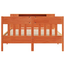 vidaXL barna tömör fenyőfa könyvespolcos ágy matrac nélkül 160 x 200cm